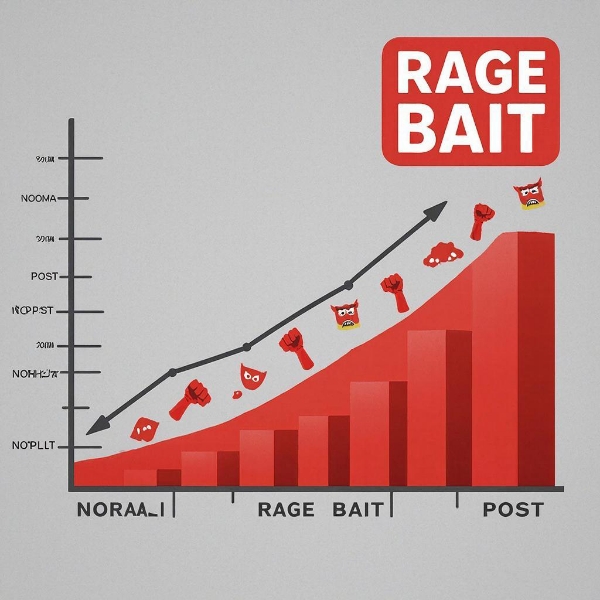 Иллюстрация rage bait в соцсетях с гневными комментариями