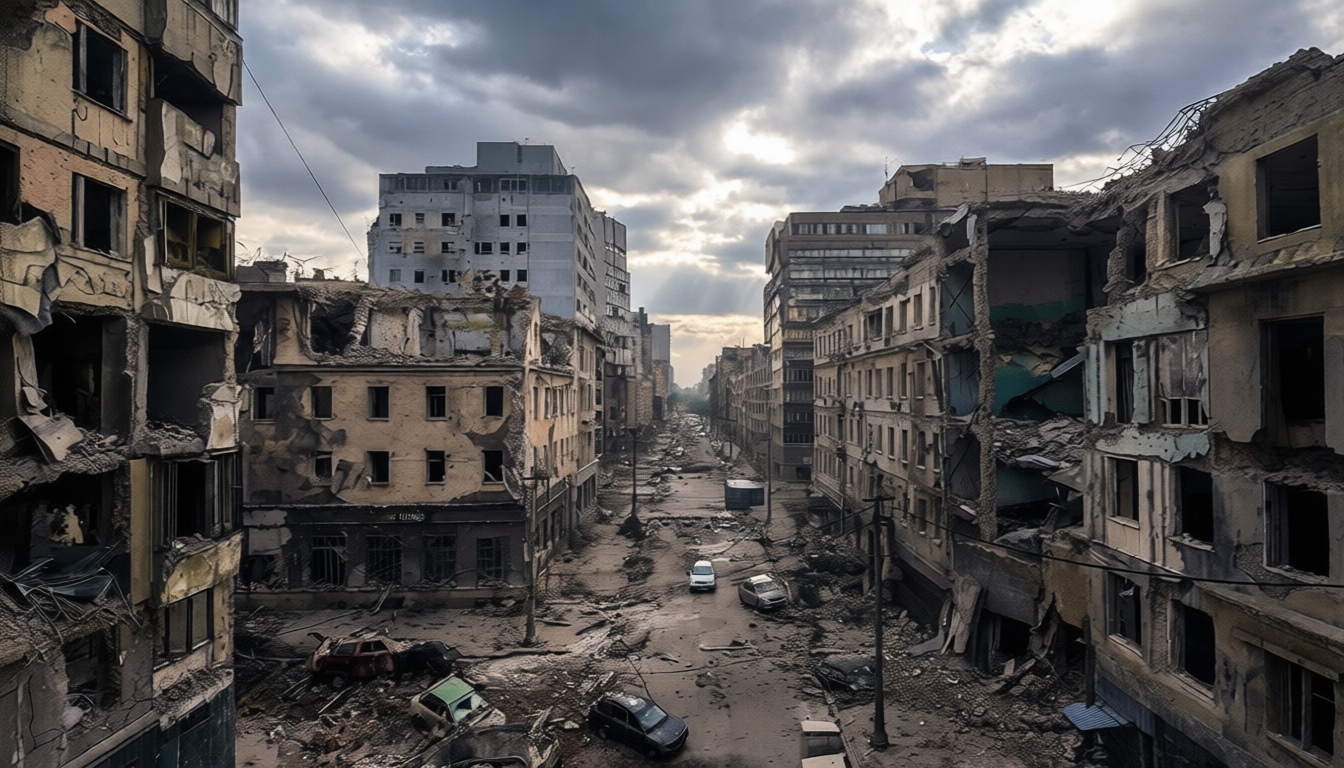 Изображение разрушенного города в статье Перспективы развития искусственного интеллекта- переход человечества на новый уровень или крах эксперимента