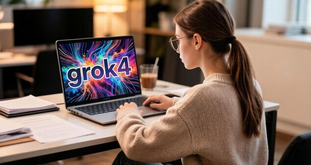 Девушка пользуется нейросетью grok-4 в статье Структурированный анализ архитектуры и функциональных возможностей нейронной сети Grok-4
